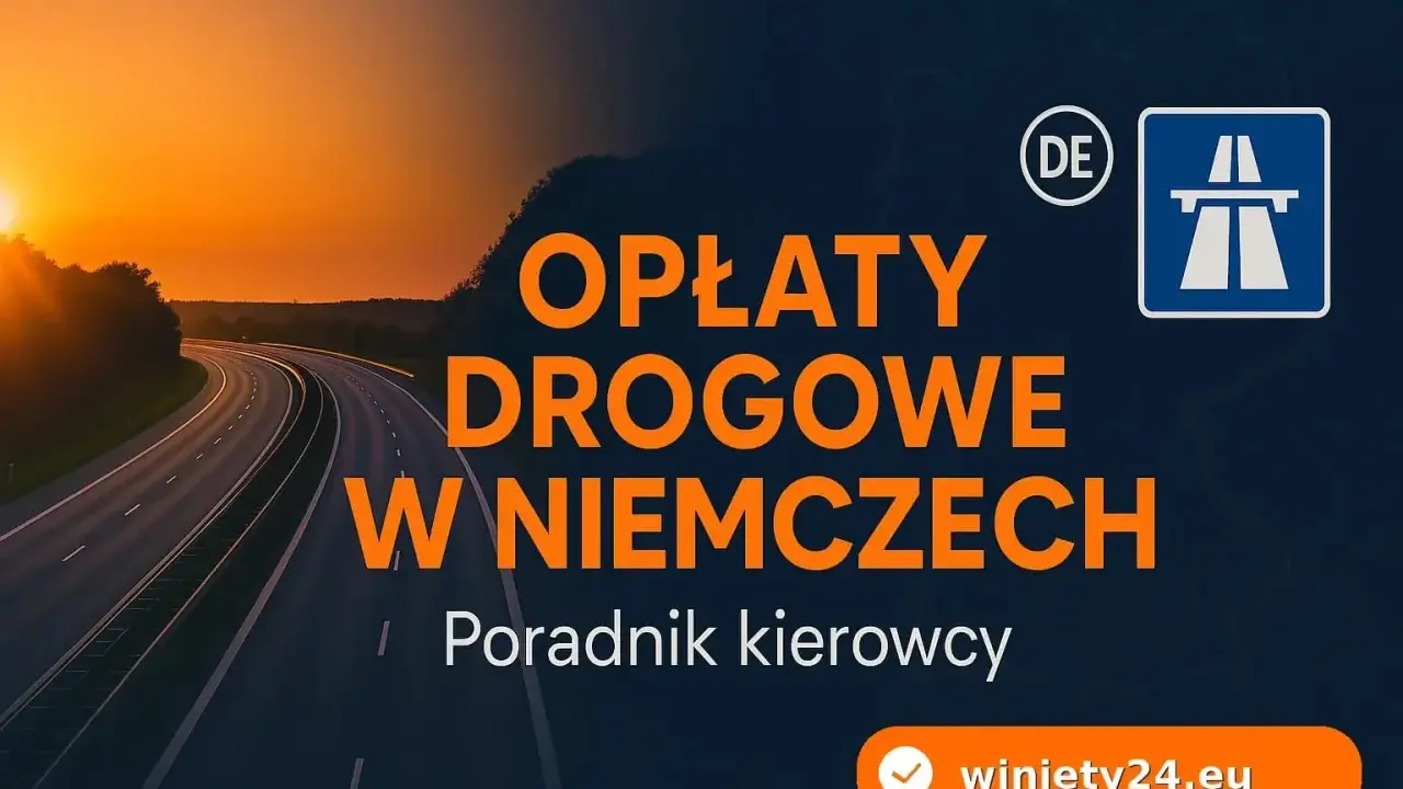 Poradnik kierowcy: opłaty drogowe w Niemczech. Autostrada o zachodzie słońca.